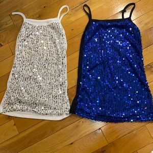 Party tank tops with front sequins. A holiday classic or year-round fun fave.